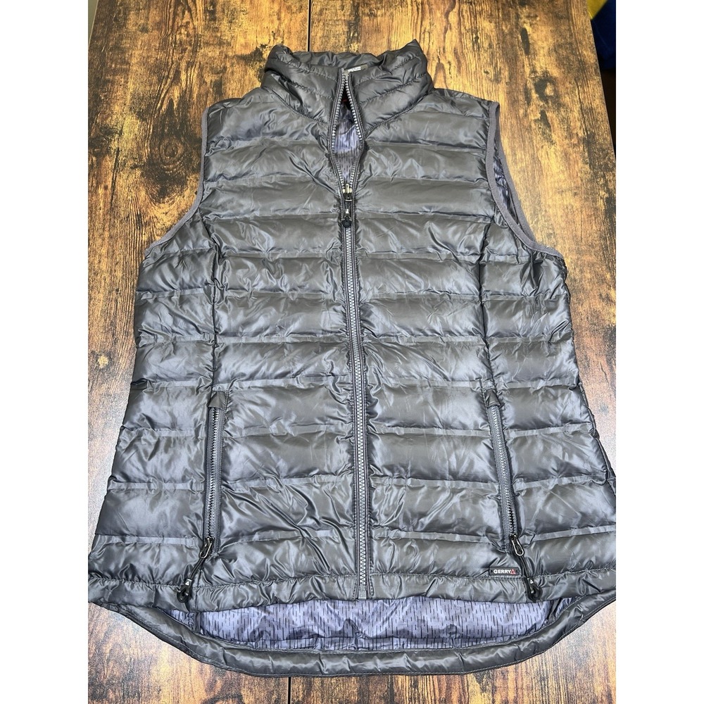 Gerry Vest Womens Medium Gray Puffer Quilted Lightweight Zip Sleeveless Outdoor